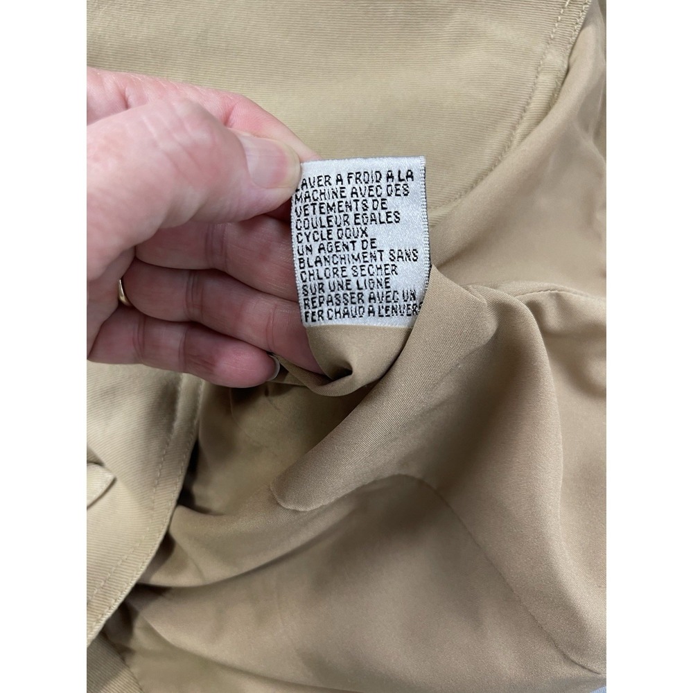 Talbots Petites Womens Khaki Tan Cotton Stretch Blazer Jacket Size 12P Utility - Picture 6 of 12